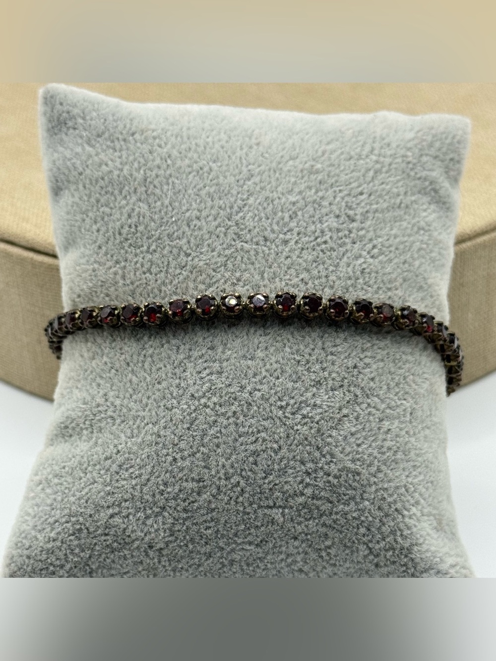 Vintage red Garnet Tennis Bracelet - Deep Red Stone Bracelet